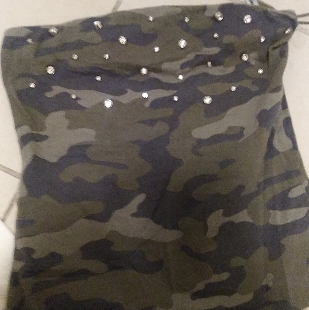 Express camo tube top sz S